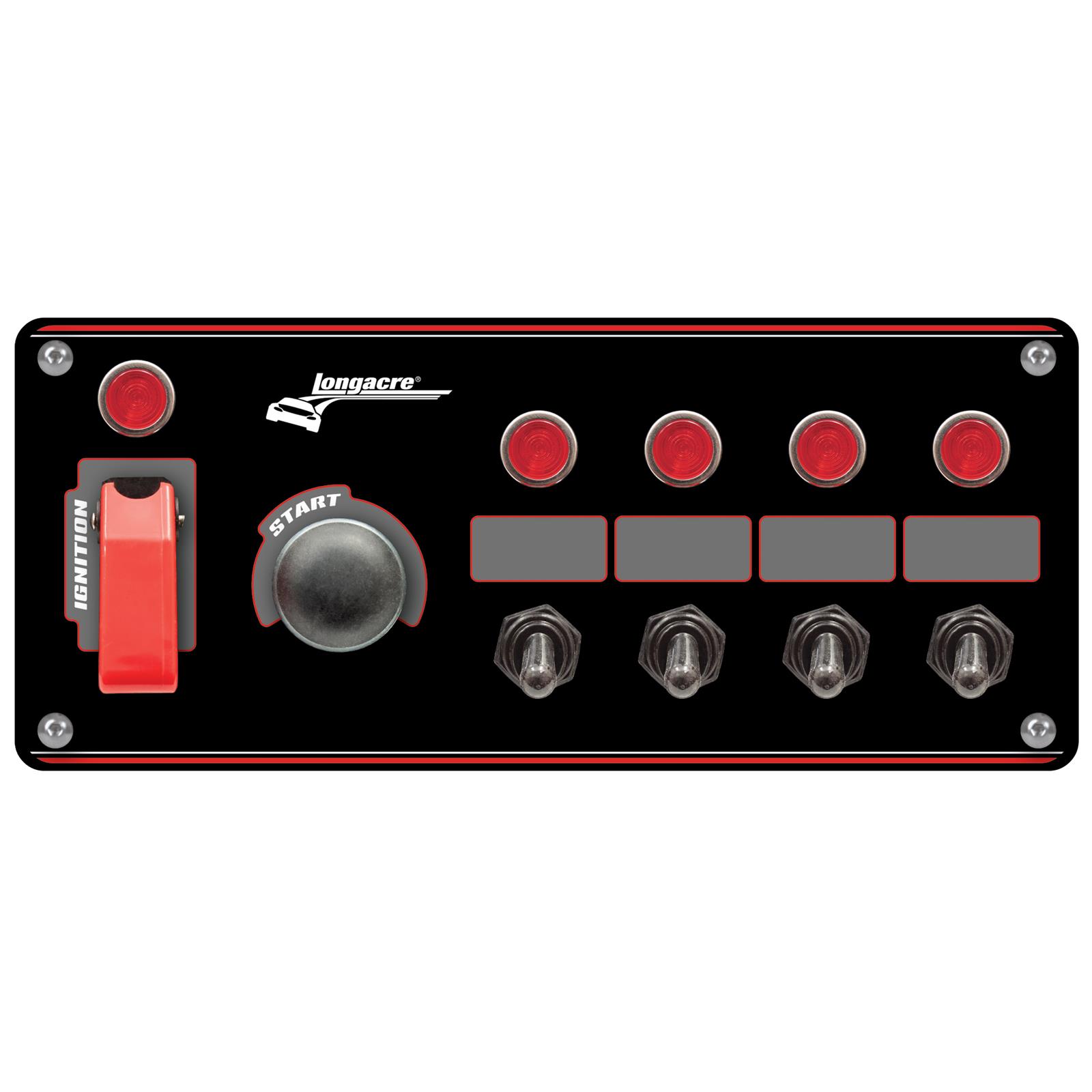 Longacre® 52-44869 Alum. Flip-Up Ignition Switch Panel, Black