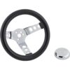 Speedway Classic 9-3/4 Inch Black Steering Wheel w/ Holes